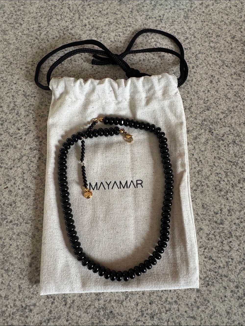 Black agate stones with Gold Accents